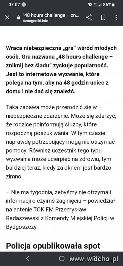 Było ostatnio kilka zaginięć