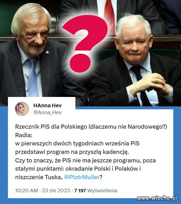 Ogłoszeniem "programu" będzie chciał przykryć frustracje i wkurw własnych działaczy?