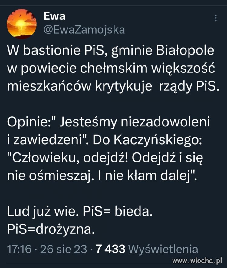 Lud już rozumie. PiS= bieda. PiS=drożyzna.