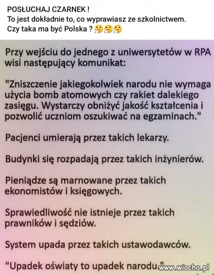 Czy taka ma być Polska?