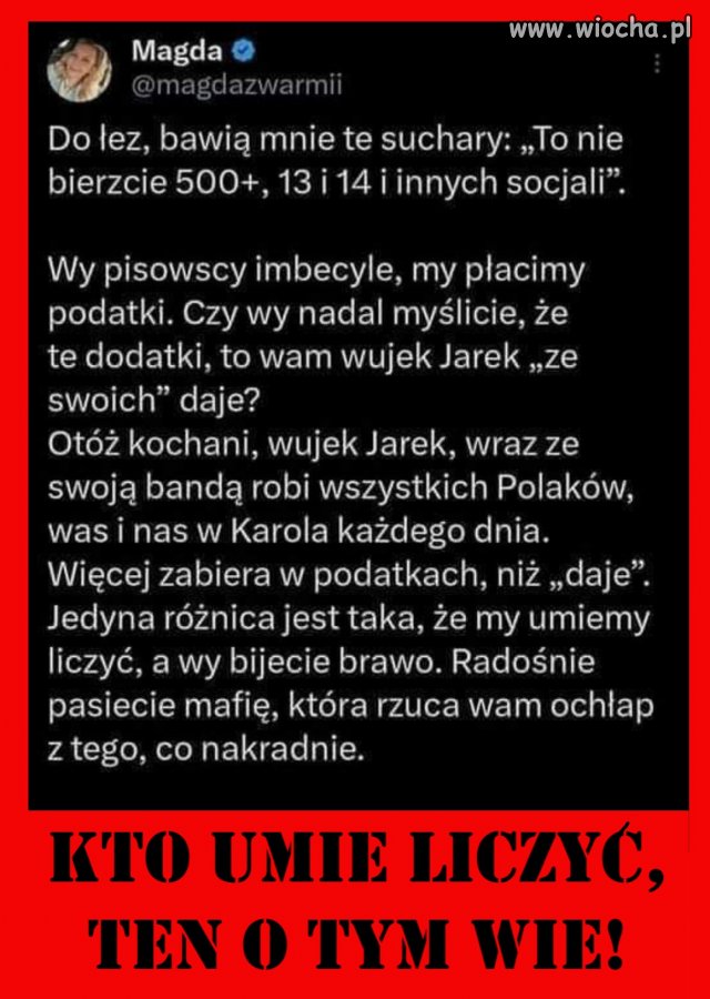 Kto umie liczyć, ten wie, że to sqrwysynstwo!!!