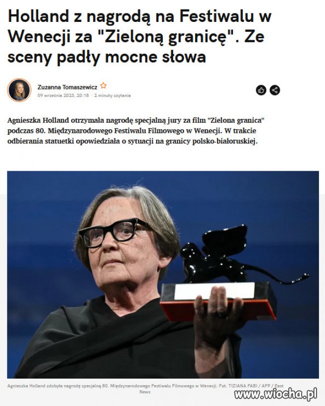 W Wenecji nagroda i owacje na stojaco...
