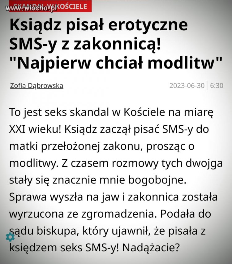 Ksiądz popełnił grzech cudzołóstwa, 