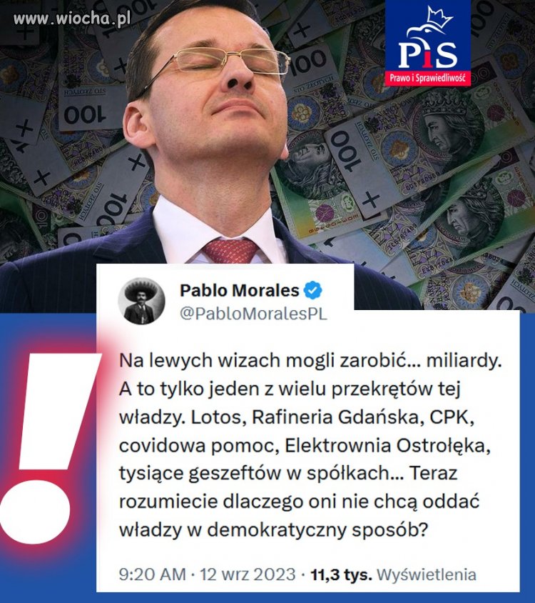 Kiedyś mówiło się "jak kraść to miliony..." Za PiS to powiedzenie ewoluowało i "jak kraść to miliardy"!