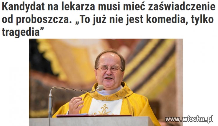 Na razie tylko zaświadczenie od proboszcza