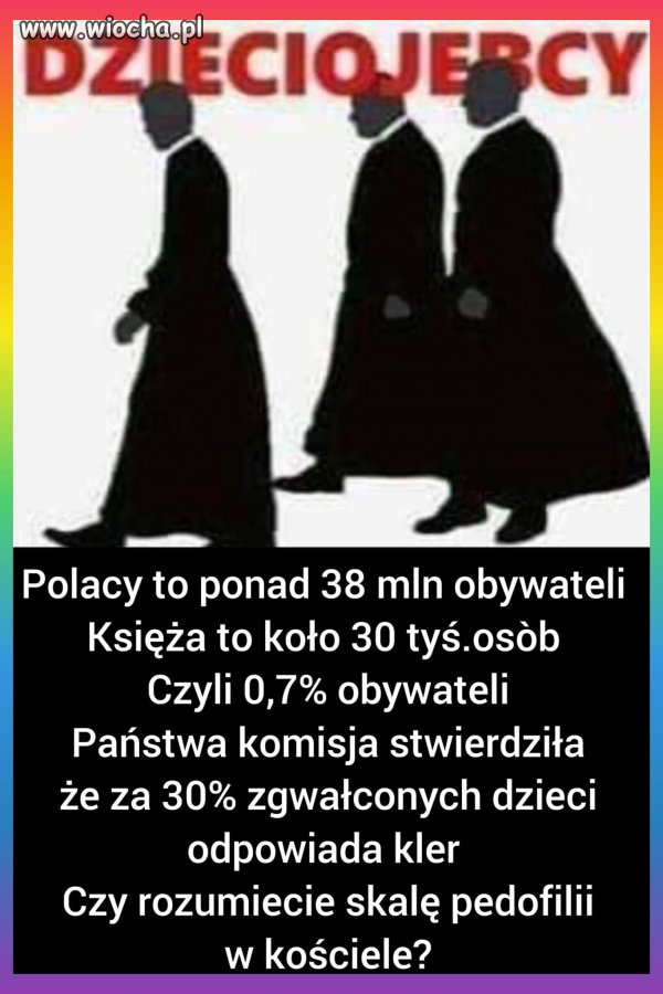Niektórym nie przeszkadza pedofilia w kościele i bronią tych zwyrodnialców...  