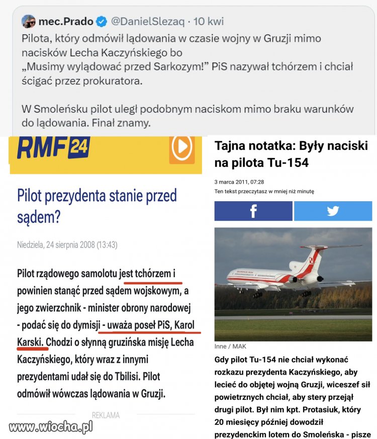 To było echo nalegań na pilota, żeby lądował.