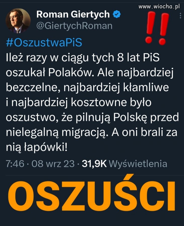 Dziwne jest tylko to jakie ma poparcie, ale widocznie część tego elektoratu lubi jak się go okrada 