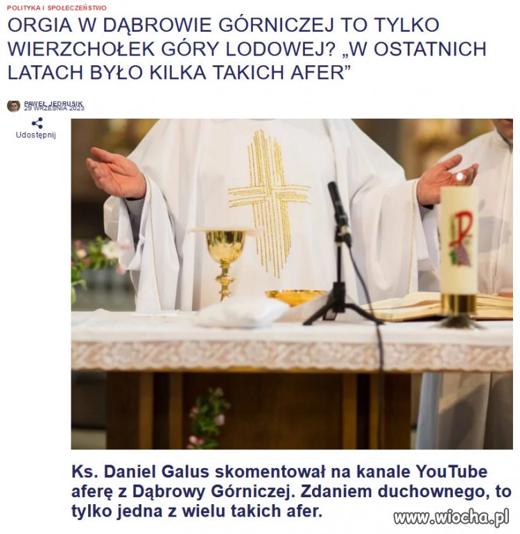 Dawno pisałem, że to tradycja w sekcie kościoła!