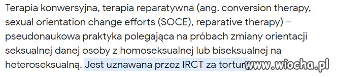 Zalecana przez kościół terapia