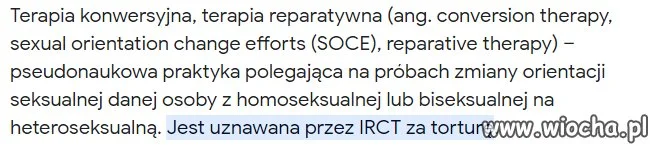Zalecana przez kościół terapia