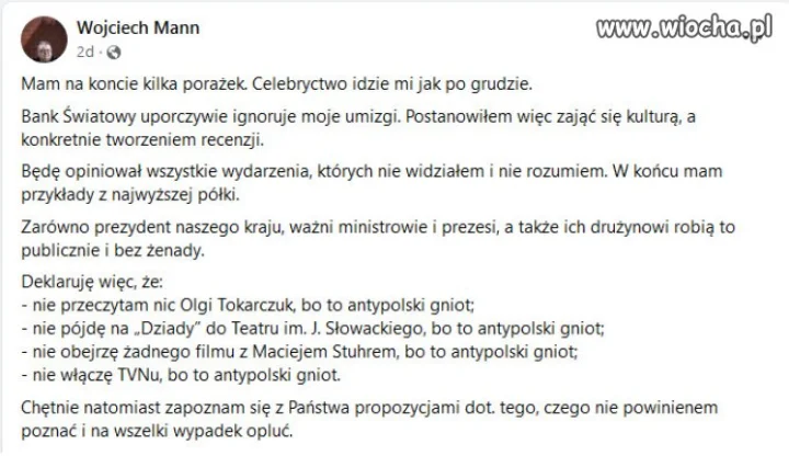 Mądrego to dobrze posłuchać.Brawo Panie Wojtku