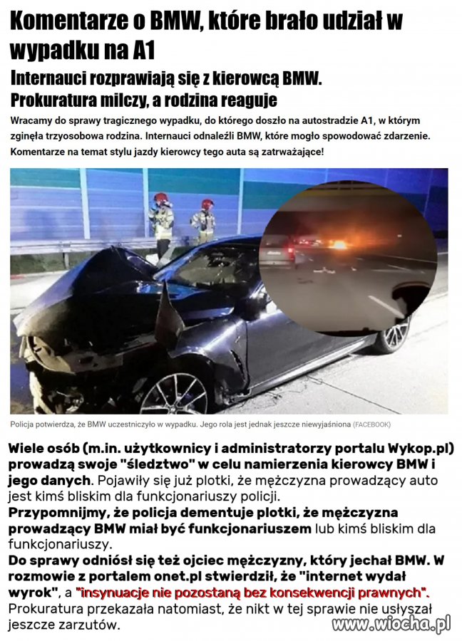 Rodzina spłonęła na A1. 