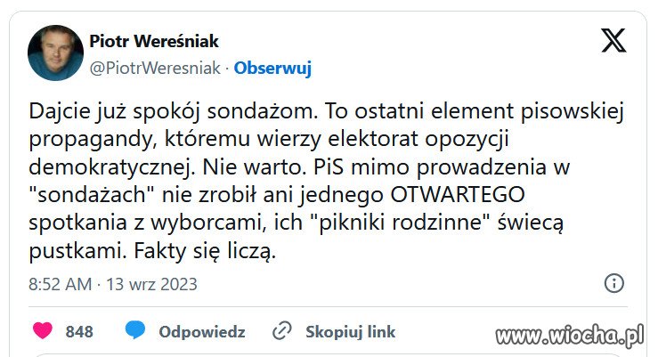 Dajcie już spokój sondażom. To element pisowskiej propagandy