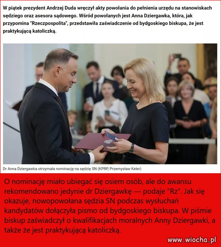 Nowa sędzia SN z rekomendacją od biskupa. Prezydent zadecydował