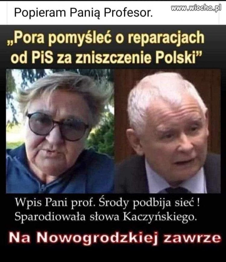 Jak zawsze w punkt Pani Profesor