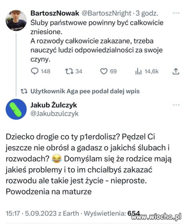 Małolat mówiący o odpowiedzialności 