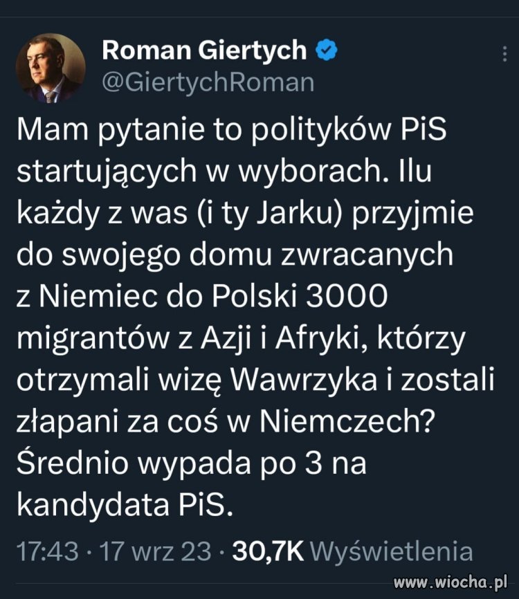 To wyznawcy powinni ich dostać na garnuszek. Dożywotnio.