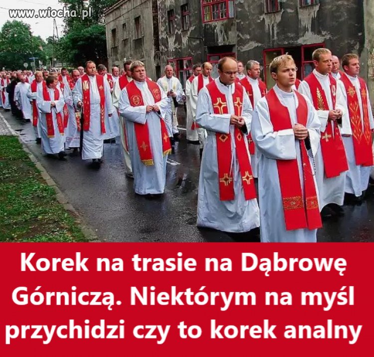 Korek na trasie na Dąbrowę Górniczą. 