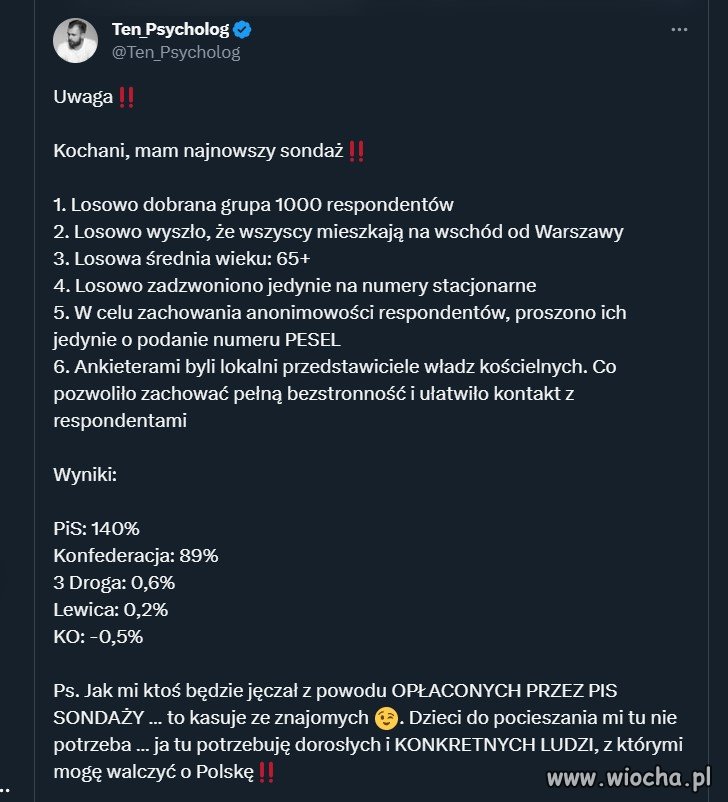 Mamy najnowszy sondaż
