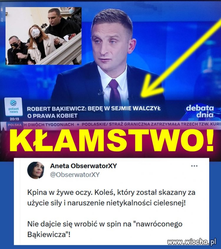 Prostak, którego miejsce jest w celi, a nie w Sejmie. Nakaz wyjazdu z Radomia...świetny znak.