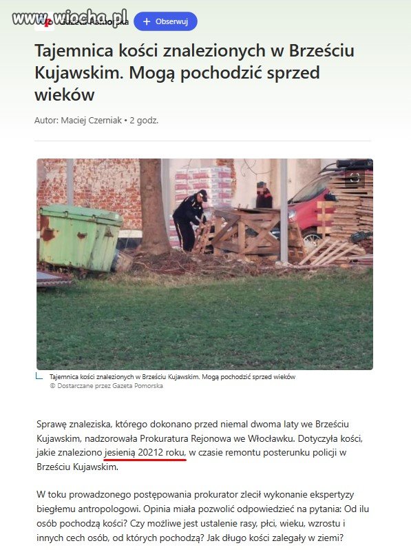 Znaleziono kości Jesienią 20212roku