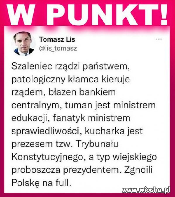 Tomasz Lis, bez znieczulenia o Cyrku Kaczynskiego!