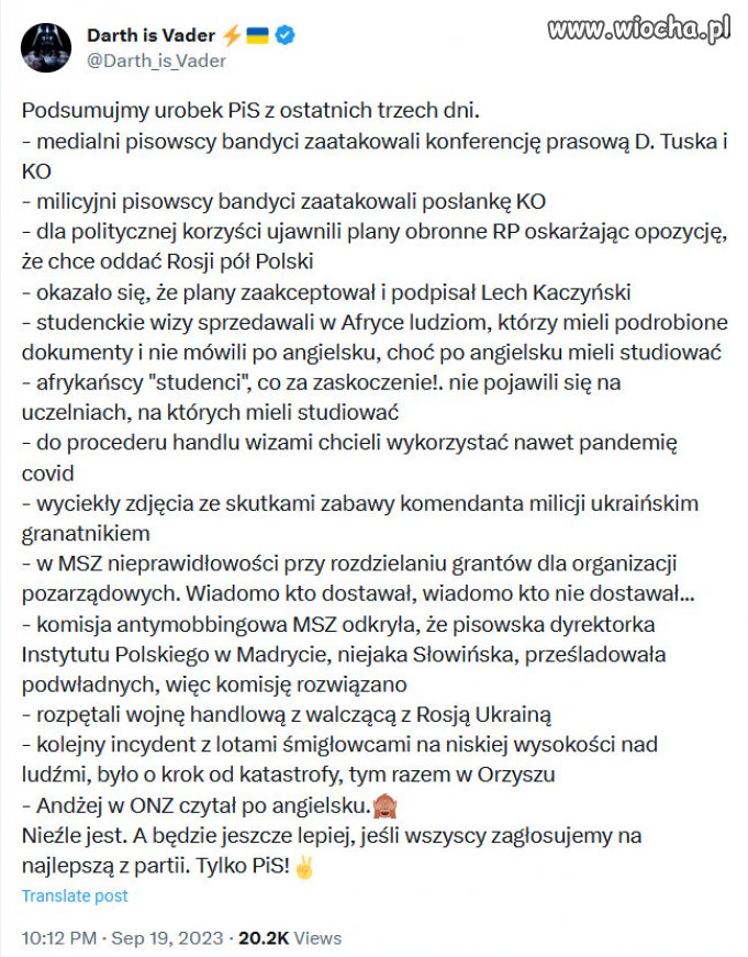 Podsumujmy urobek PiS z ostatnich trzech dni. 