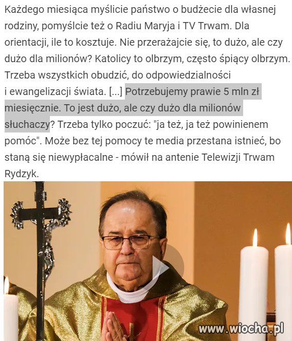 Idą ciężkie czasy dla Rydzyka