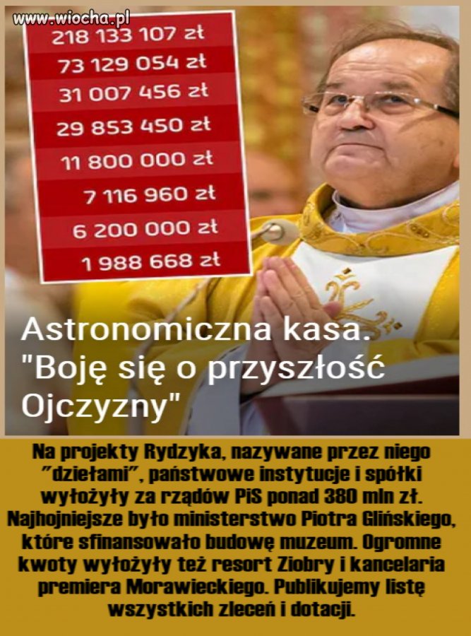 "Przyszłość Ojczyzny"? Jego tłusty zadek to nie jest Ojczyzna. 