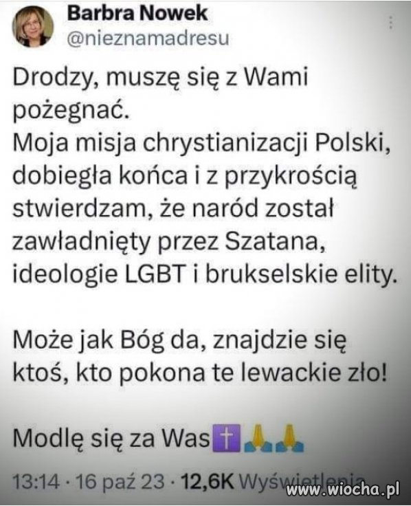 Na glupote i fanatyzm nie ma lekarstwa, pozostaje modlitwa!