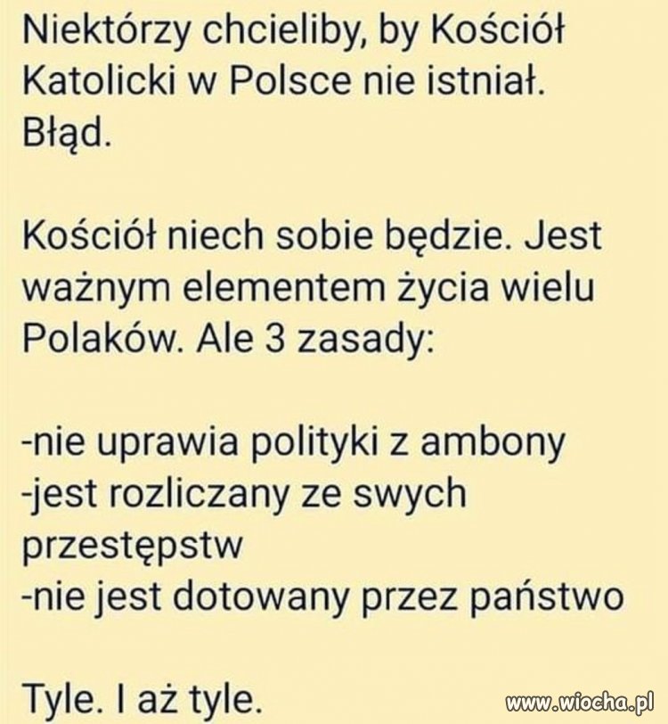 Niech kościół zostanie kościołem