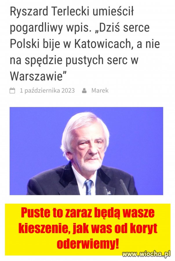 Puste to będą zaraz wasze kieszenie jak was od koryt oderwiemy