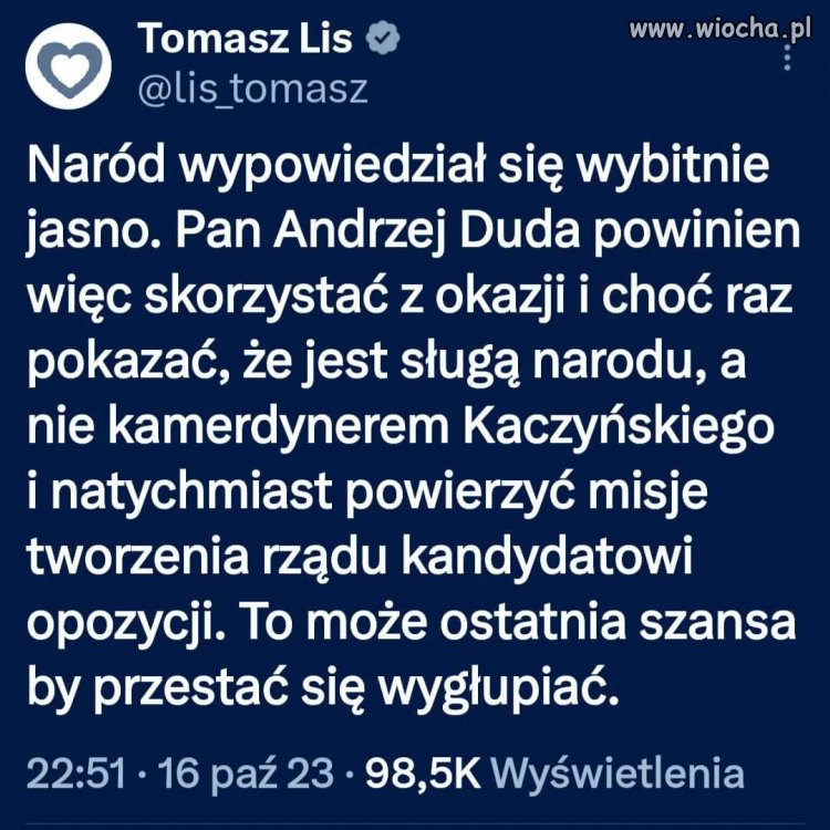 Kadencja minie, pis przeminie - HAŃBA na zawsze zostanie.
