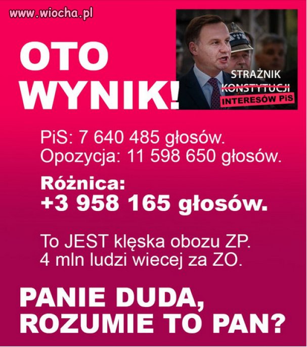 Panie Duda, rozumie to pan? Wątpię On nadal się uczy.