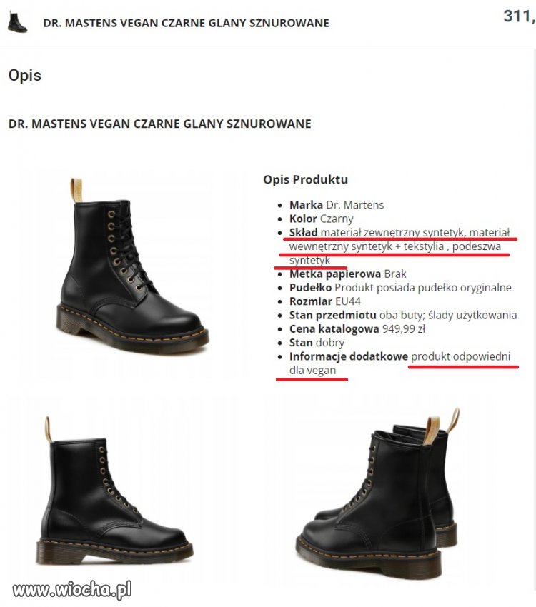 Świat schodzi na psy...wegańskie Martensy WTF?