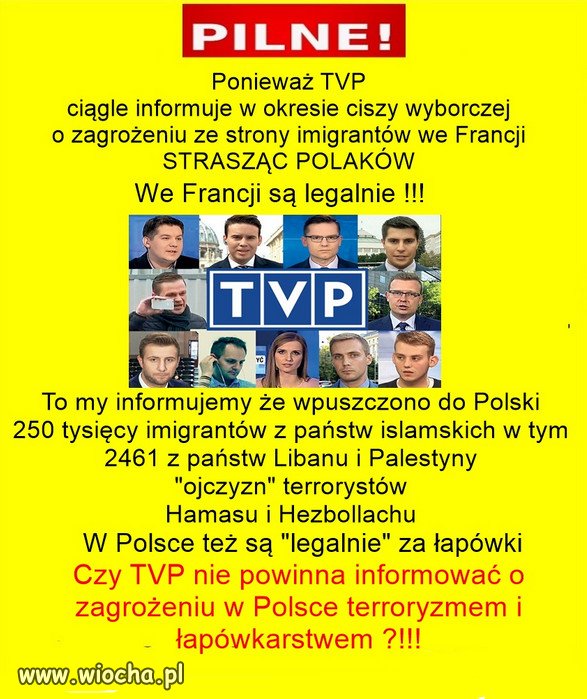 TVP straszy imigrantami...podobnie jak w 2015 r.