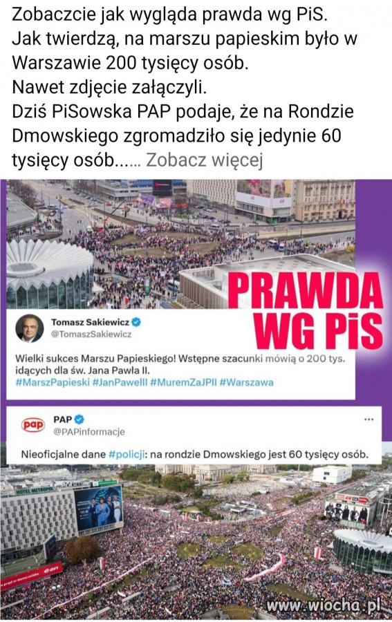 Na górze 200 tysięcy,  na dole 60.
