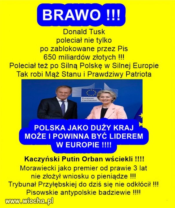 Tak robi Mąż Stanu i Prawdziwy Patriota, jakim jest Tusk!