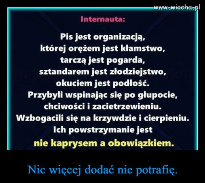 Jak Was widza PiSiory, tak Was piszą