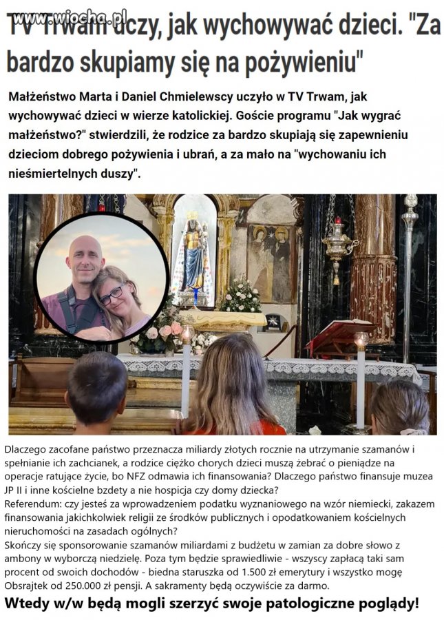 TV Trwam uczy, jak wychowywać dzieci. 