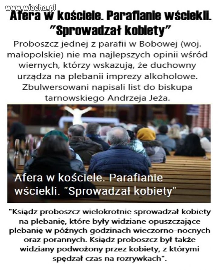 Afera w kościele. Która to już z kolei?