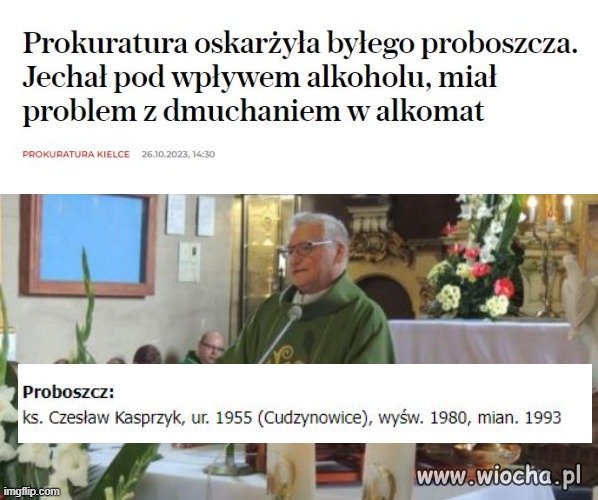 Z  drogi, barany,Xiądz Czesio jedzie nayebany!