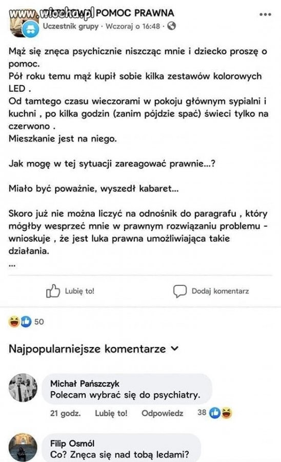 Może w ten sposób sygnalizuje, że jest burdel na chacie?