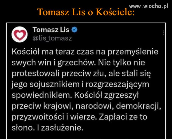 Nadchodzi czas rozliczenia sojuszu PiSu z sektą kościoła!