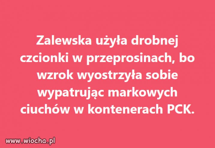 Drobne przeprosiny, plądrującej kontenery PCK