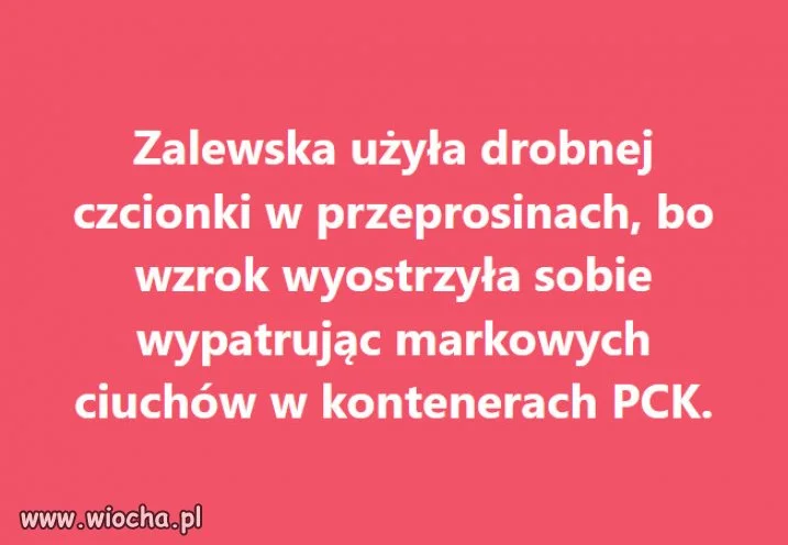 Drobne przeprosiny, plądrującej kontenery PCK