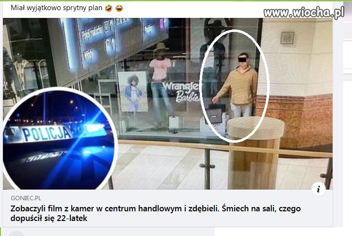 Udawał manekina i okradał sklepy