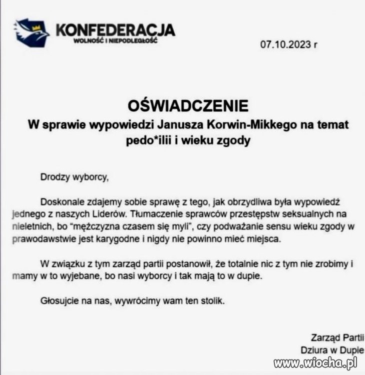 Oświadczenie Konfederacji 