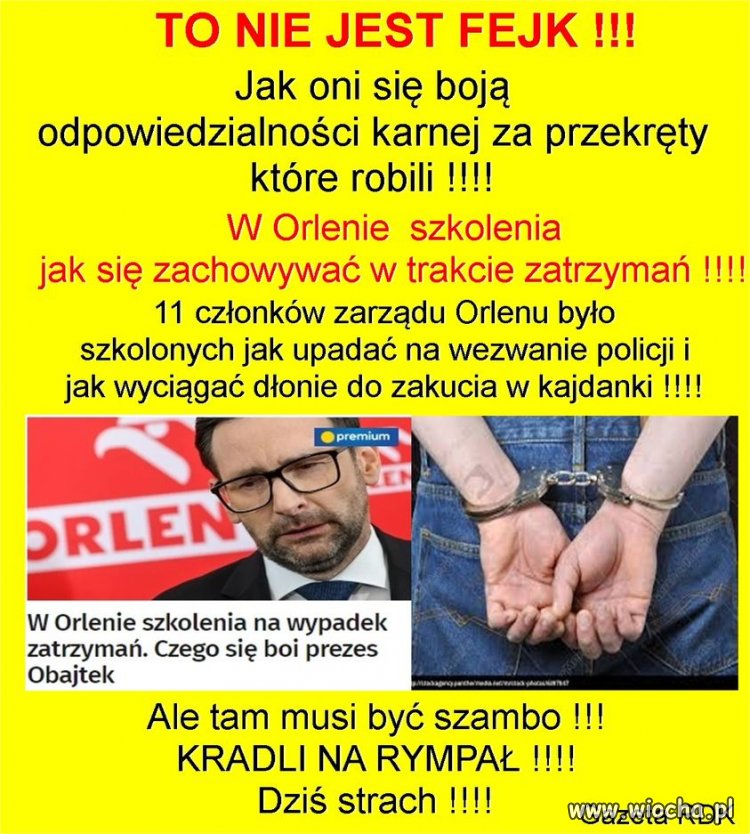 Obajtek spodziewa się aresztowania?
